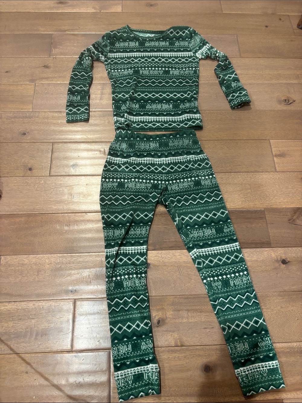 Green Kids Christmas Pajamas